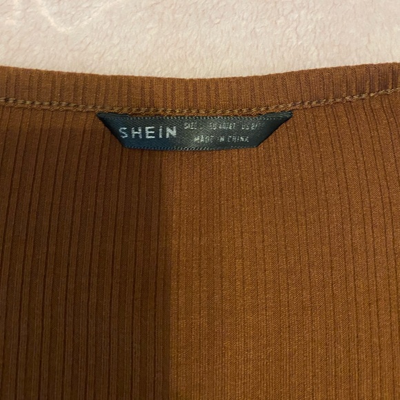 Brown Button-Up Ribbed Top - Picture 5 of 5